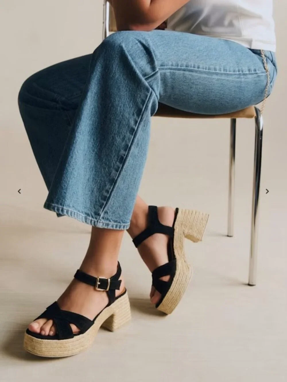 Sezane Manon Espadrilles Black - Size US 8